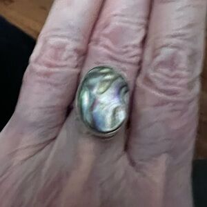 Unique Iridescent Ring Abalone Shell size 7